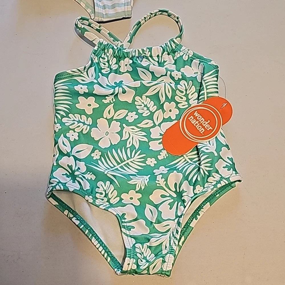 Wonder Nation Baby Girls Swimsuits Coverup ‎ Size 12 m